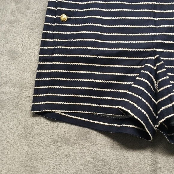 🍑CYNTHIA ROWLEY Women Casual Walking Shorts Striped Cotton Size 8(W34) - Picture 7 of 12